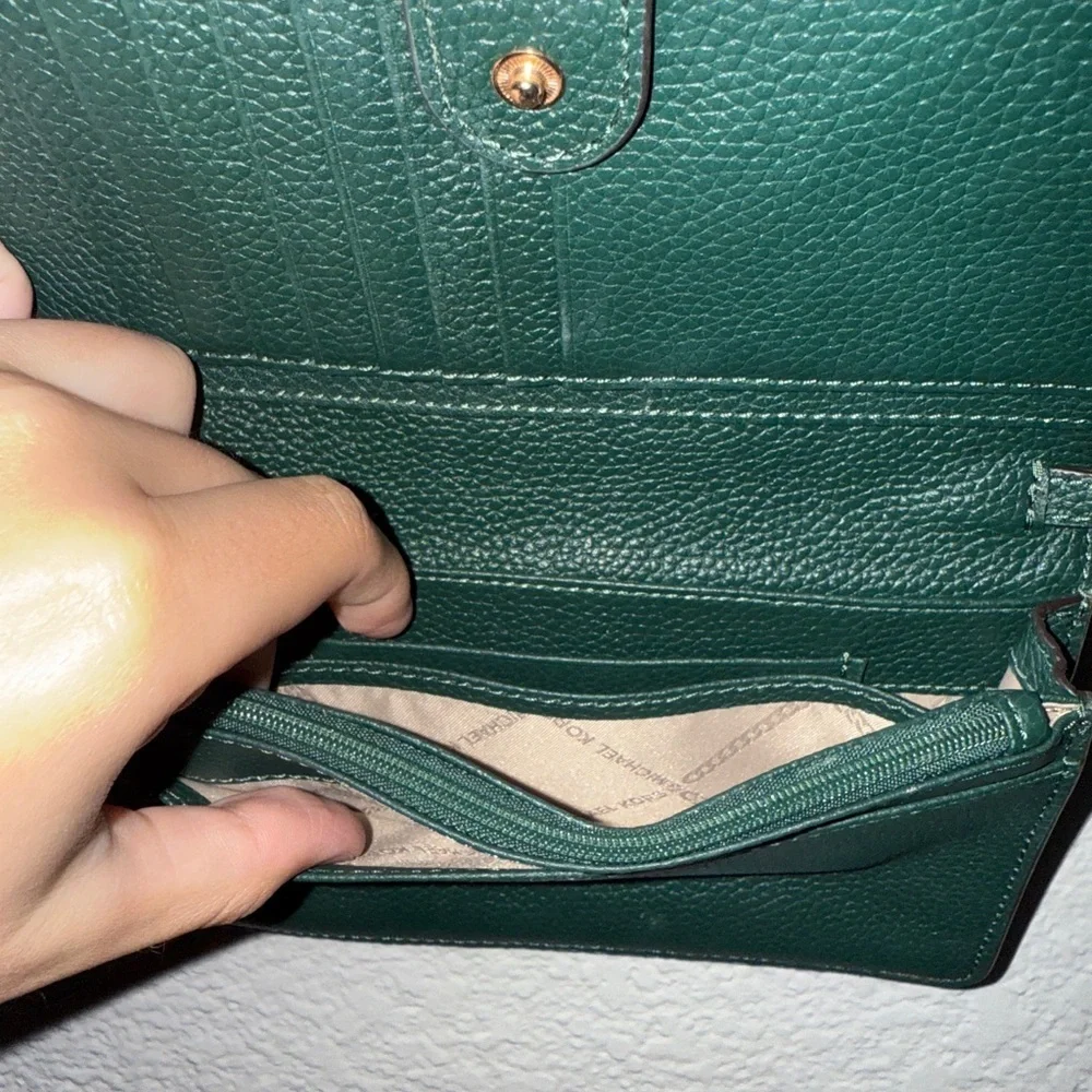 Michael Kors Pebbled Leather Convertible Crossbody Bag Green l Shoulder Purse